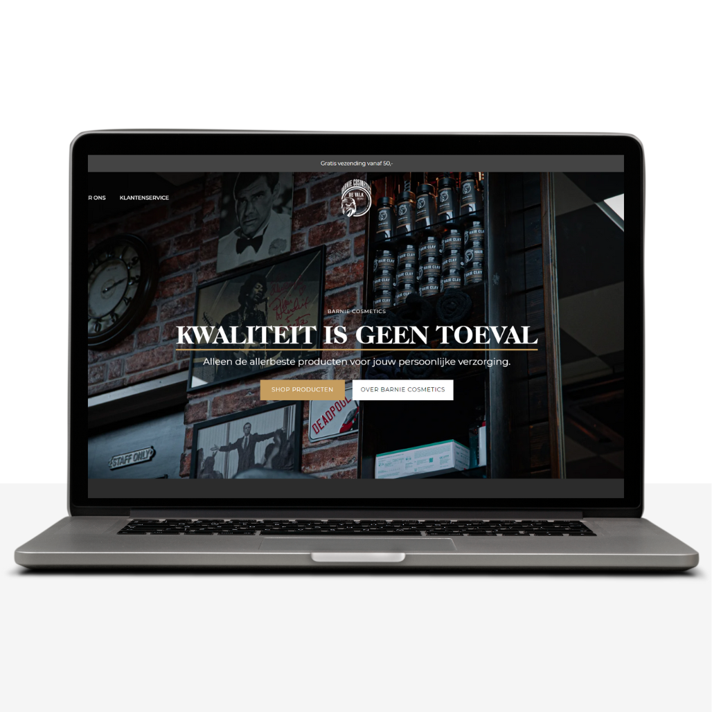 Mock-up van webshop Barniecosmetics.nl