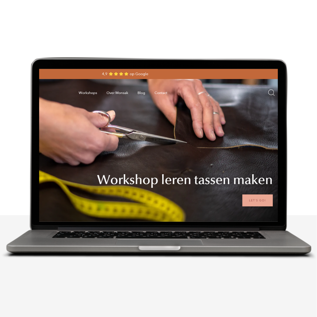 Mock-up van webshop Monsak.nl