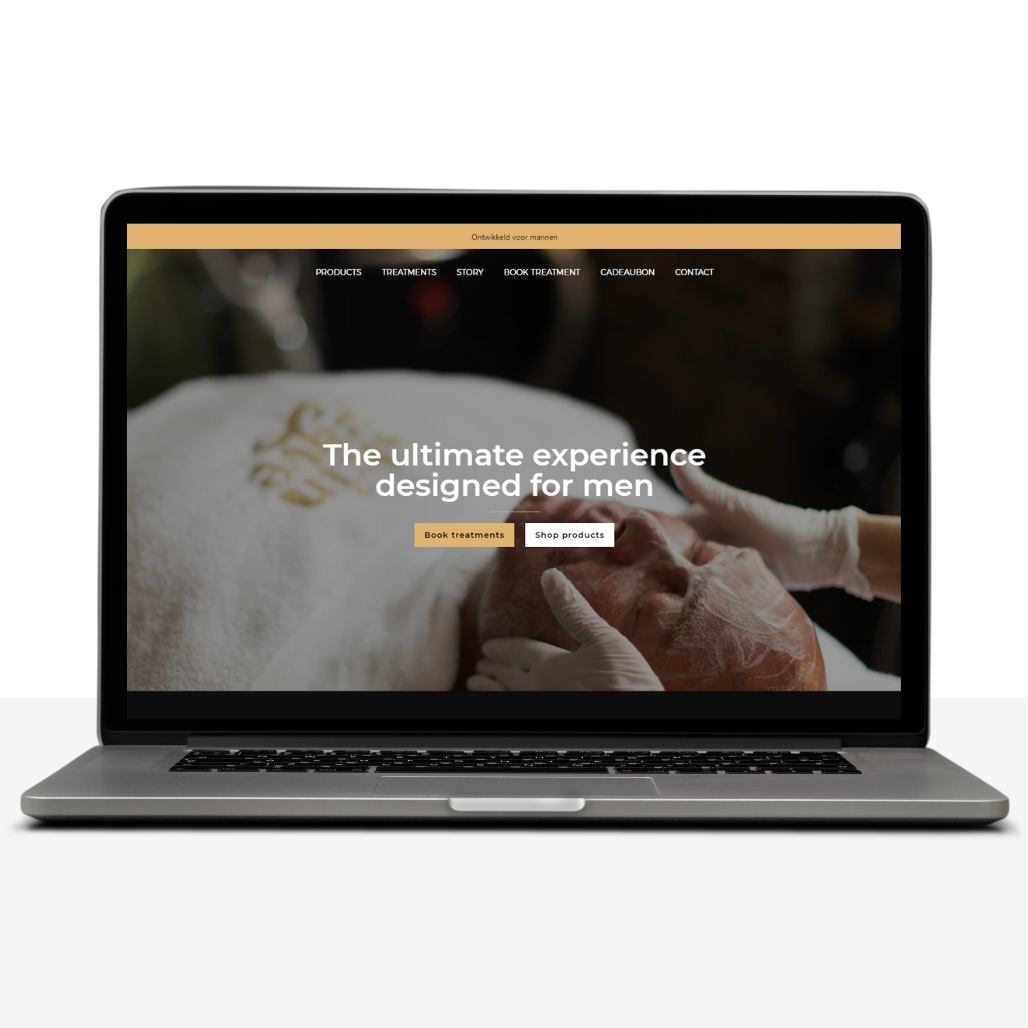 Mock-up van webshop Theskincave.nl