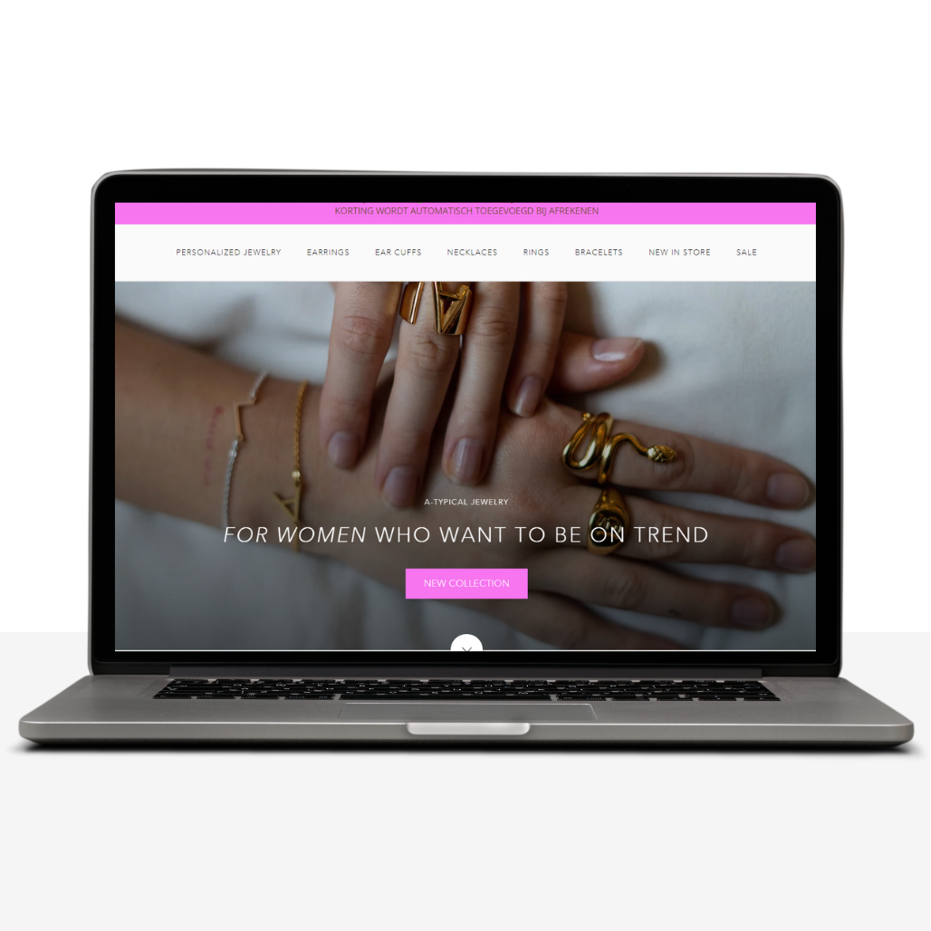 Mock-up van webshop atypical-jewelry.com