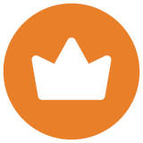 Oranje icon van een kroontje voor Premium Template - De WBshopmaker